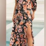 l*space Anthro Revolve L Josephine Forget Me Not Floral Maxi Size 8 Asymmetrical Photo 0