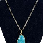 Barse Gold Tone Turquoise Pendant Chunky Necklace Photo 0