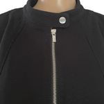 Black Rivet  zippered jacket with faux leather sleeves Photo 2