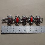 Vintage Selro Selini Bracelet MCM Red Black Enamel Lady Princess Faces Large Photo 3
