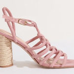 Veronica Beard  Bala Jute Suede Strappy Sandal Pink Women's Sz 8 382 Photo 0