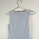 J.Crew 365 Blue White Pinstripe Sleeveless Fit And Flare Dress Photo 5