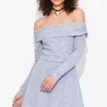 Wild Fable Women's L Flocked Mini Fit & Flare Holiday Dress Floral Off Shoulder Photo 0