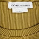 Lovers + Friends  - Tie Front Crew Neck Short Sleeve Cropped Tee in Yellow Photo 1