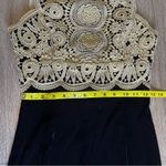 Jessica McClintock Vintage Gold Embroidered Black Velvet Dress Sleeveless Formal Photo 13