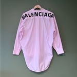 Balenciaga New Swing Logo Button Down Striped Shirt Size XS Photo 6