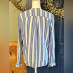 Kut From The Kloth Blue and White Striped Blouse size L Photo 3