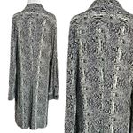 Norma Kamali Snakeskin Jersey Knit Shirt Dress Size Large Button Front Snake Photo 4