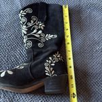 Agave Sky Black Leather Pointed Toe Embroidered Western Boots Size 5 Cowboy Heel Photo 6