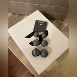 EXPRESS FREE with bundle! NWT black and white threaded drop dangle earrings Photo 2