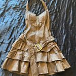 Ruffled Dress Brown Photo 1