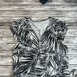 Old Navy  Women's Short Cap Sleeve Wrap Dress Black White Grey ST S SM Small TALL Photo 4