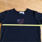 White Stag Crystal, Bling, Rhinestone Heart Tee, Black, Red, White, Blue, Size L Photo 8