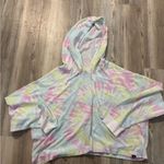 PINK - Victoria's Secret Victoria’s Secret size XL Rainbow Pastel tie dye cropped mesh  hoodie chest Photo 4
