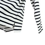 J.Crew Mockneck Button Shoulder Nautical Navy Stripe Cotton Sweater in White, XS Photo 7