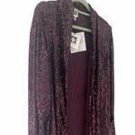Anne Klein Sequin Open-Front Cardigan Plum size XL New Photo 3