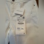 ZARA  Women’s White Mid Rise Skinny Distressed Jean USA 2 (34) NWT Photo 2