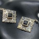 ORCHID STERLING SILVER WITH DARK BLUE SAPPHIRES DANGLE EARRINGS Photo 8