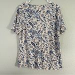 Hazel Cream Blue Floral Short Sleeve V Photo 3