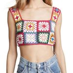 Farm Rio  crochet granny square knit crop top Photo 1