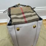 Burberry  White Canterbury Satchel Tote‎ Bag Purse Nova Check Leather Signature Photo 3