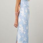 Reformation Reverie Light Blue Floral Sweetheart Sheath Maxi Dress Size 10 Photo 1
