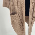 Charlotte Russe  Cardigan Sweater Open Front‎ Large PocketsWomens Medium Tan Bag2 Photo 1