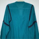 ZARA  Emerald Green Embroidered Eyelet Tassel Long Sleeves Peasant Top Photo 9