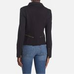 BLANK NYC NEW Psychopath Ponte Knit Zip Moto Jacket Black Rosegold Women's L Photo 1