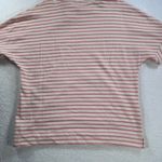 Jane & Delancey Women's Small Pink/Cream Striped Short Sleeve Hooded Terry Shirt Pink Photo 3