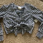 SO Black And White Checkered Crop Top Photo 0