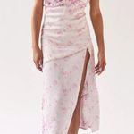 For Love & Lemons Taylor Floral Satin Coquette Girly Midi Dress Sz S Photo 0