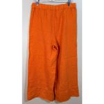 ZARA  Women's Orange Linen Wide Leg Pull on Pants Size Medium Photo 4