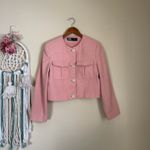 ZARA  Textured Cropped Jacket Pink Size Small Photo 2