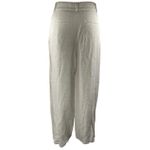 Ann Taylor LOFT Women's White Linen Pleated High Waist Palazzo Wide Leg Trousers Pants Sz 4 Photo 2