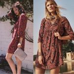 Madewell  Women’s Silk Lace-up Floral Dress Size S Babydoll Peasant Sleeves Photo 1