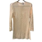 Gianni Bini Pearl White Sequin Mini Dress Long Sleeve Party NYE Size Small NWT Photo 1