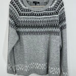1. State  Gray‎ Fair Isle Crew Neck Sweater Size L Knitwear Pullover Women's Cozy Photo 0