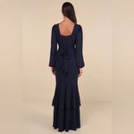 Lulus Tier Elegance Navy Long Sleeve Tiered Maxi Dress Size 2X Blue Photo 11