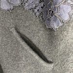 Anthropologie Sweater XS Black Blue Field Flower Melton Wool Floral Lace Jacket Photo 4