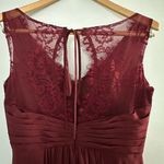 JJ's House Womens Bridesmaids Dress Formal Long Lace Size 6 Burgundy Sleeveless Photo 4