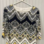 Studio One  Yellow and Black Sheath Dress Crew Neck | Size Large Photo 3