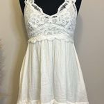 Listicle Boho Crochet Ruffle Asymmetric Deep V-Neck Strappy Smocked Sun Dress Photo 0