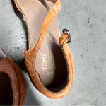 Toms  Orange Suede Platform Wedge Sandals Peep Toe Size 9 Ankle Strap Shoes EUC Photo 4