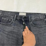 Everlane  Denim Skirt Raw Hem Washed Black 29 Photo 2