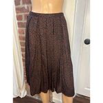 Pierre Cardin  Vintage Women’s Pleated A-Line Rayon Skirt Brown Printed 8 Photo 2