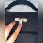 Madewell Midi V-Neck Women's Dress Small Cap Sleeves Slit Black Photo 3