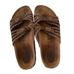 Birkenstock Granada Narrow Soft Footbed Leather Sandals Womens Brown Buckles 38 Photo 4