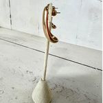 Gold Plated Long Water Drop Statement Stud Earrings Gold with Round Secure Back Photo 2