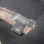 Ann Taylor Black & Tan Geometric Print High Neck Knit Business Casual Sweater L Photo 7